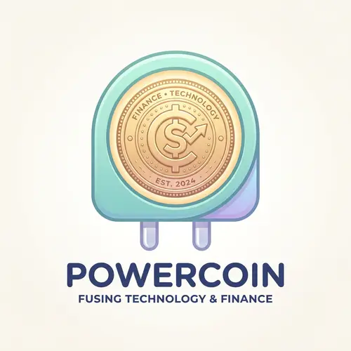 Modern Logo Design: Charger Plug with Coin | Pastel Colors