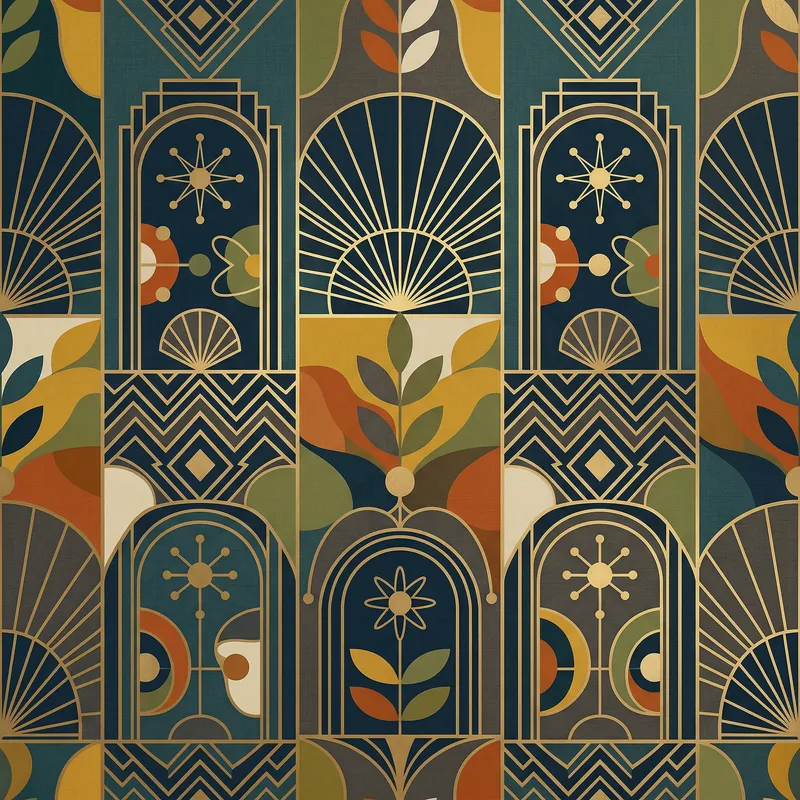 Midcentury Modern Art Deco Background Design