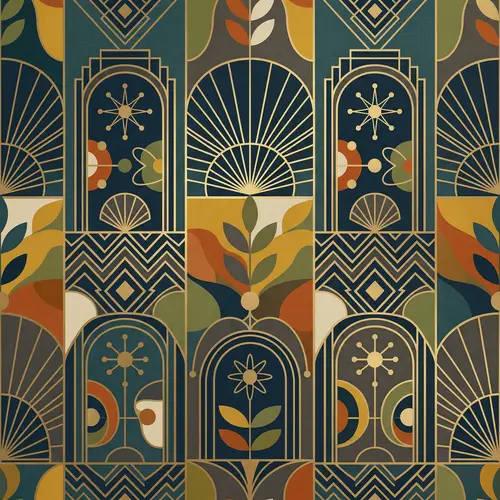 Midcentury Modern Art Deco Background Design