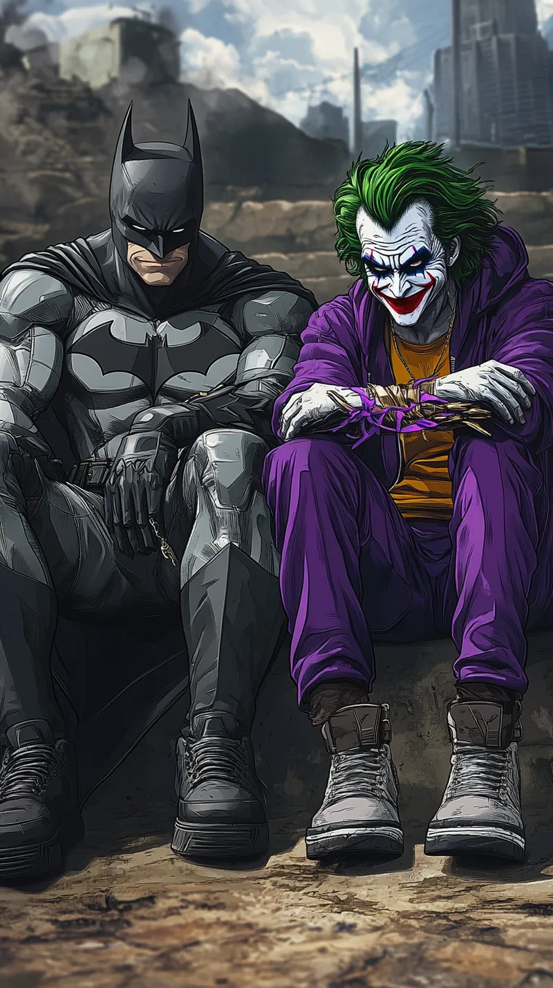 Cool Batman & Joker Anime Art with Jordans