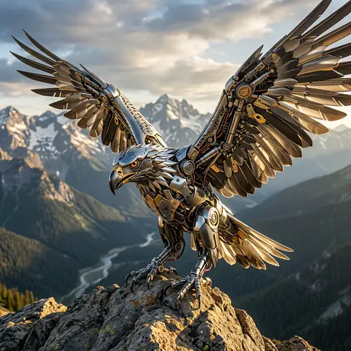 Robotic Eagle Display - Modern Technology Reflecting Nature's Majesty
