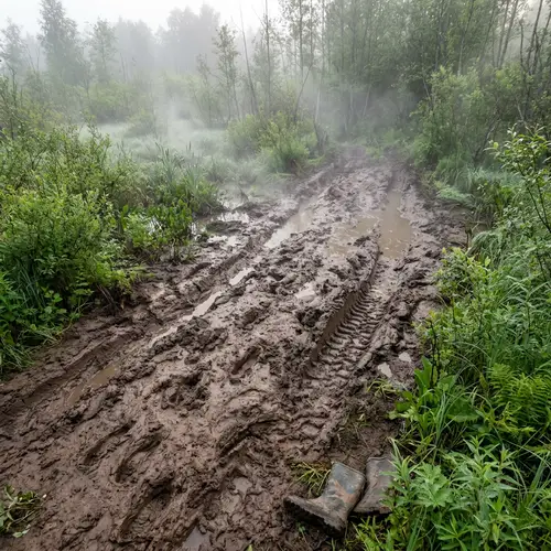 Muddy Swamp Visualized - Plant Life & Misty Haze
