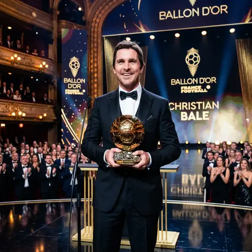 Christian Bale at Ballon d'Or Stage