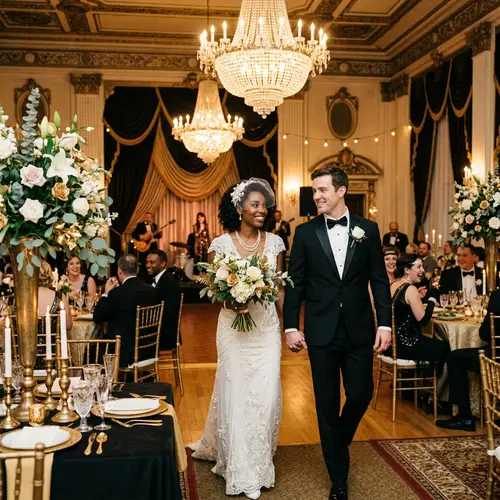 Vintage Glamour Inspired Wedding Photography | Elegant Ballroom Scene