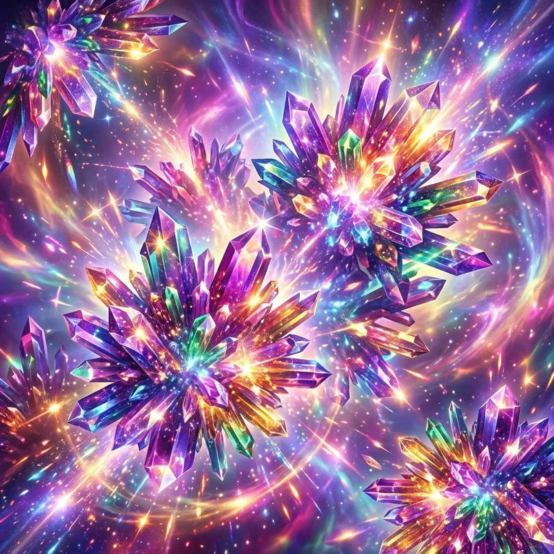 Crystal Energy Abstract Scene - Colorful & Mystical
