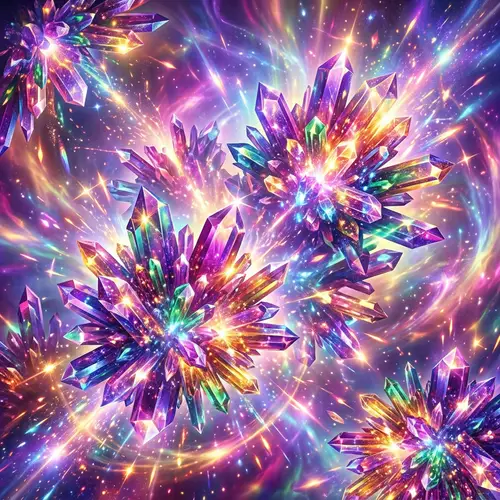 Crystal Energy Abstract Scene - Mystical Colors & Light