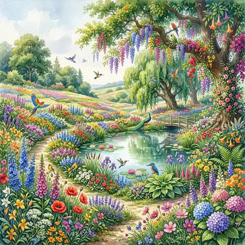 Exotic Floral Paradise Watercolor Art