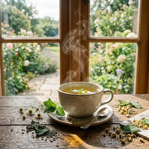 Soothing Herbal Tea | Serene Still-Life Composition