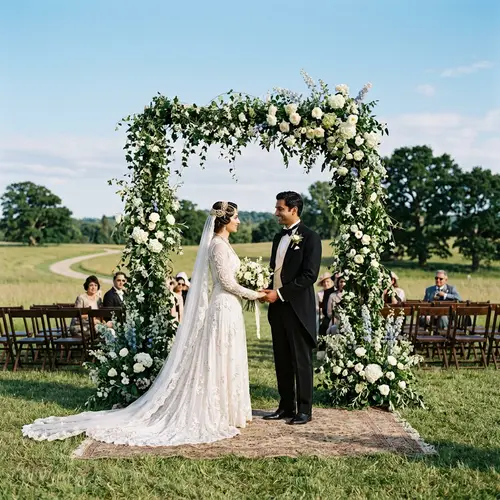 Vintage Wedding Ceremony with Ivy Garlands & Antique Attire