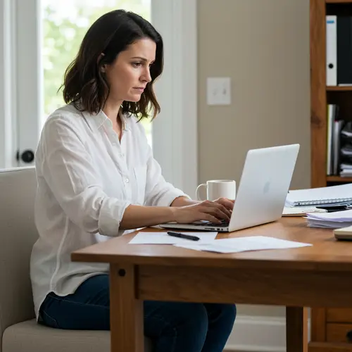 Married Woman at Desk: Balancing Work and Life