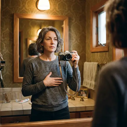 Reflecting Confidence: A Vintage Model Moment