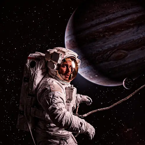 Male Astronaut in Space Suit - Dark and Terrifying Image