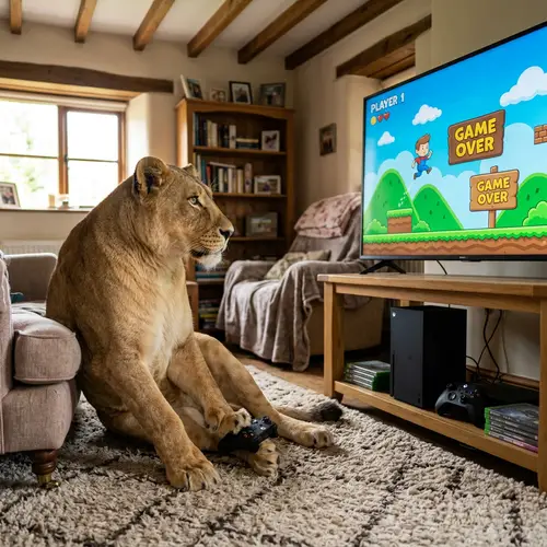Lioness Plays Xbox: Fun Animal Moments