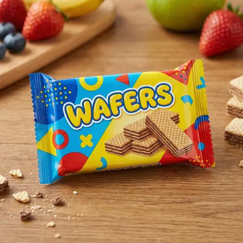 Colorful 'WAFERS' Package | Crunchy & Delicious Snack for Kids