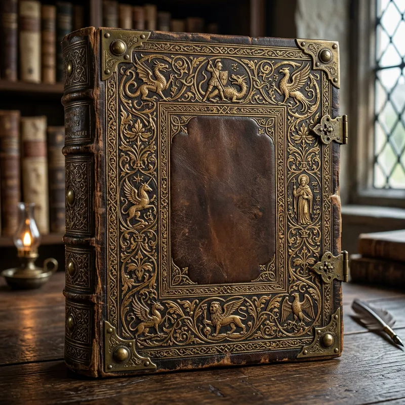 Intricate Medieval Book Cover Design