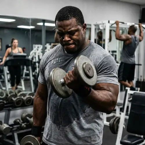 Intense Bodybuilding Workout with Muscular Athlete