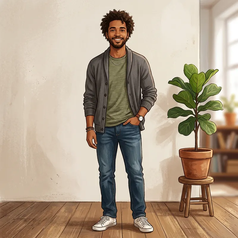 Stylish Mixed Race Man Portrait