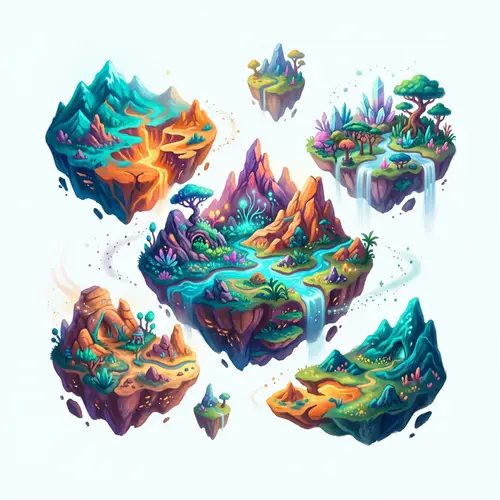 Vibrant Alien Planet with Bold-Colored Landmasses