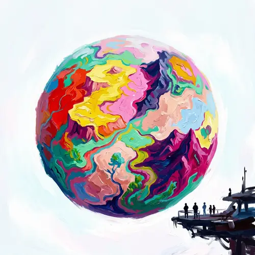 Ethereal Alien Landscape Painting | Vivid Colors Displayed