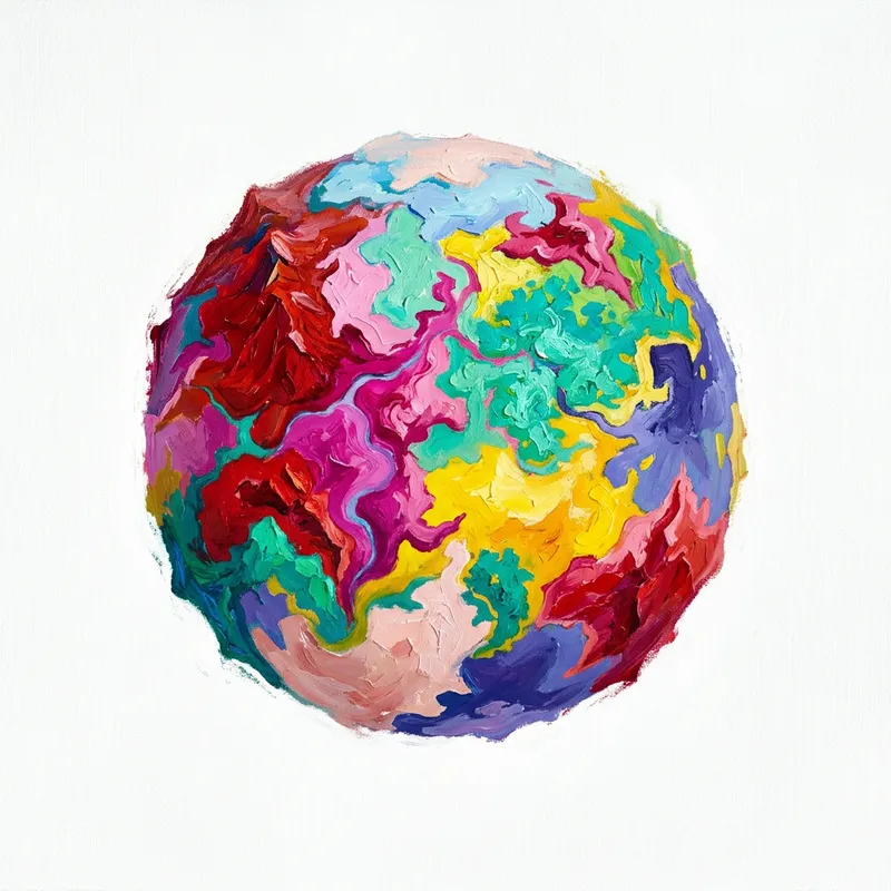 Extraterrestrial Colorful Landscapes on White Background