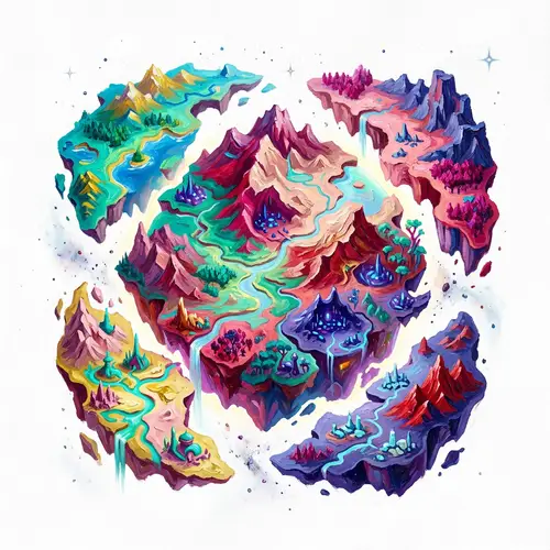 Fantastical Alien Planet Art - Vibrant Oil Colors Display