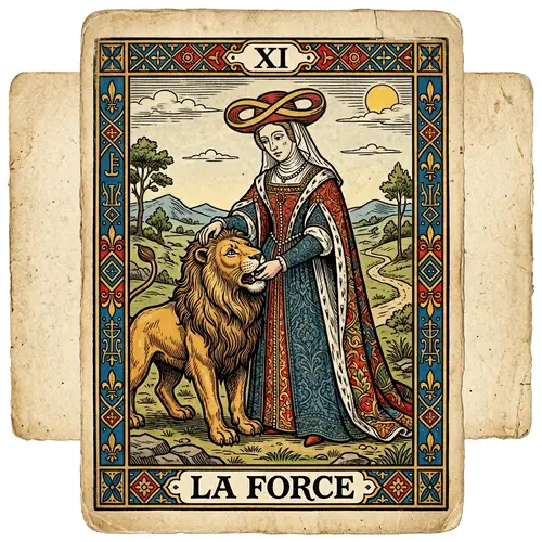 Marseille Tarot Strength Card: Woman & Lion Symbolism