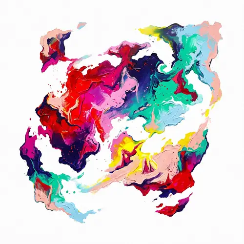 Abstract Alien Planet Art: Vibrant Landmasses on White Background