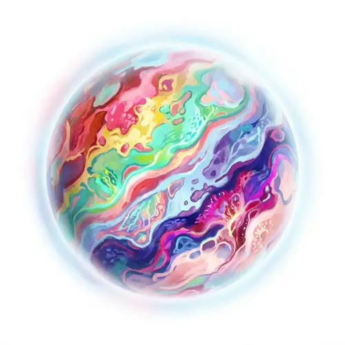 Exotic Alien Planet Illustration with Vibrant Colors