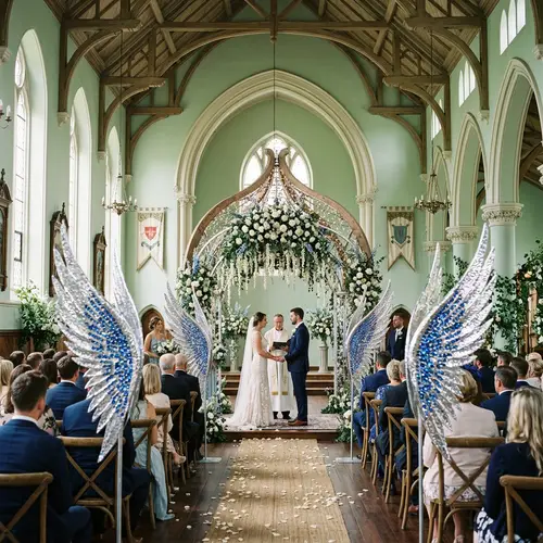 Unique Rustic Elegance: Angel Wing & Sapphire Wedding Ceremony