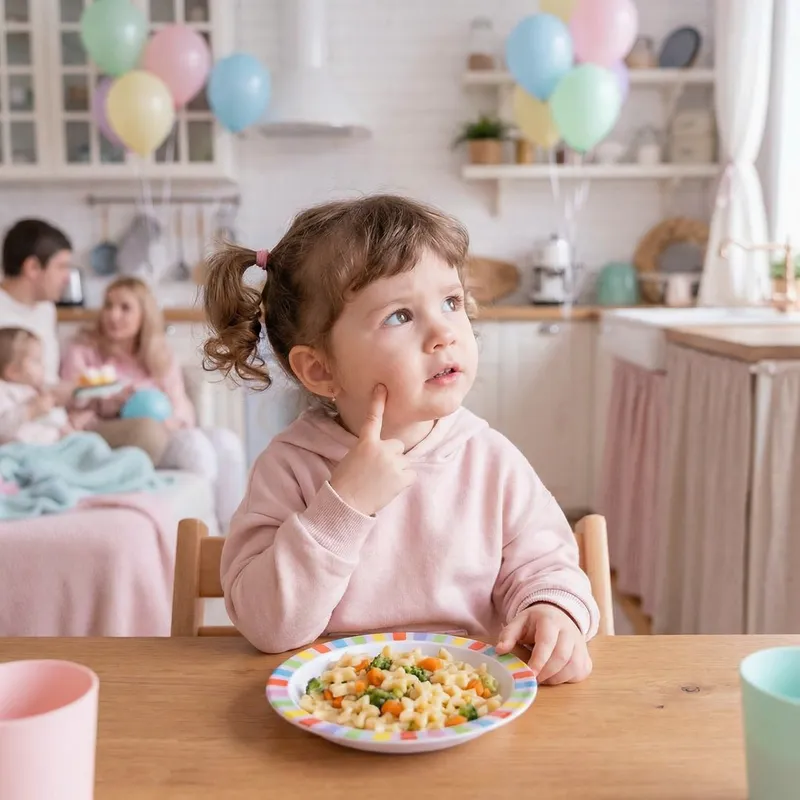 Curious Kawaii Girl at Dinner | Cute Moments Curious Kawaii Girl at Dinner | Cute Moments