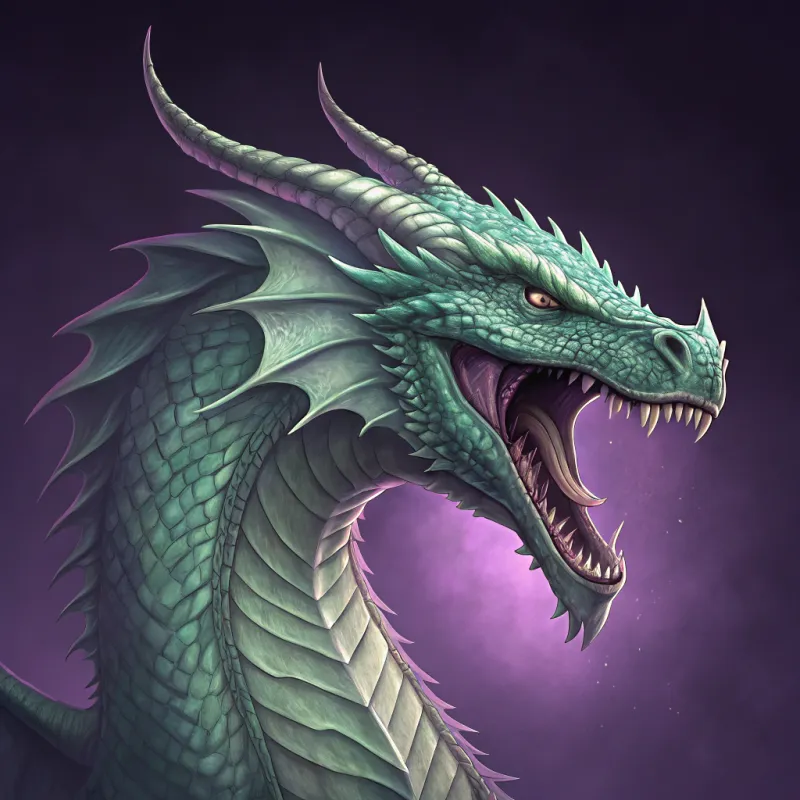 Realistic Evil Dragon with Purple Background