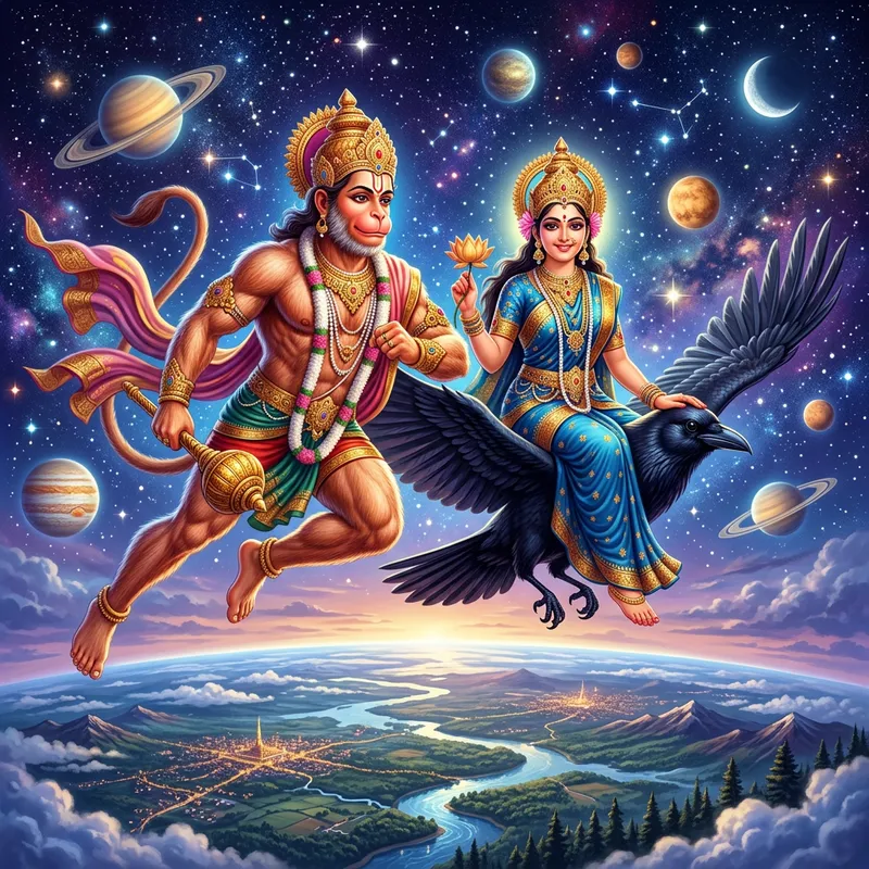 Hanuman and Soni: A Divine Sky Adventure