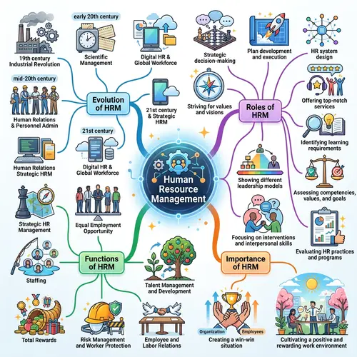 Comprehensive Mind Map of Human Resource Management