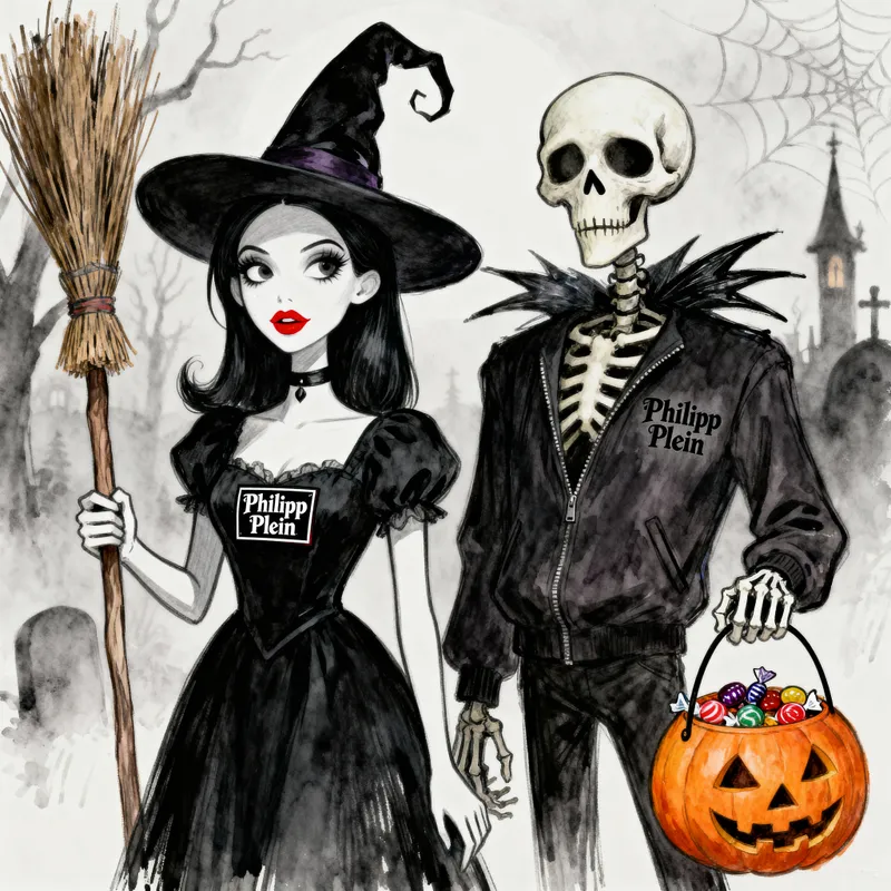 Gothic Halloween: Witch & Skeleton Characters