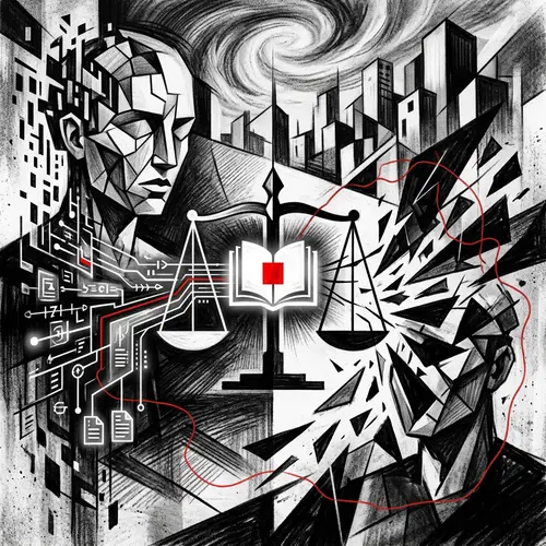 Ethical Use of Information: Surrealist Black & White Illustration