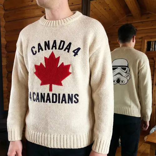 Canada 4 Canadians Cotton Sweater with Maple Leaf
