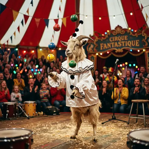 Pierrot Goat Juggling Act at the Circus
