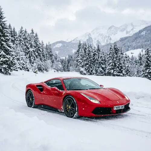 Ferrari en la nieve: Luxury in a Winter Wonderland