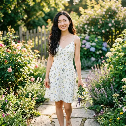 Beautiful Asian Woman in Sundress