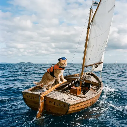 Cat Sailing in the Sea - Explore the Serene Sight
