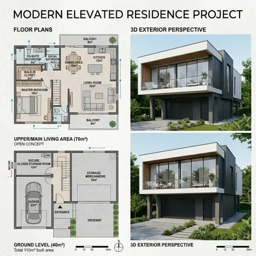 Modern 110sqm House Floor Plan & Design