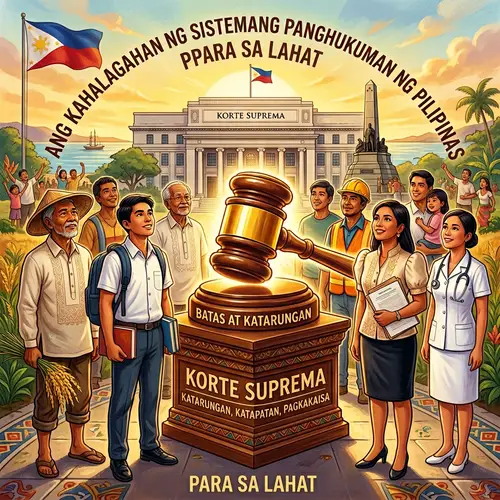 Philippine Judiciary System Illustration | Justice & Unity
