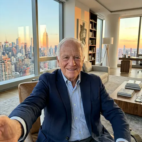 Stylish Selfie of a Senior in a Penthouse