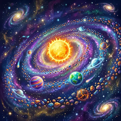 Vibrant Spiral Galaxy Artwork - Digital Art