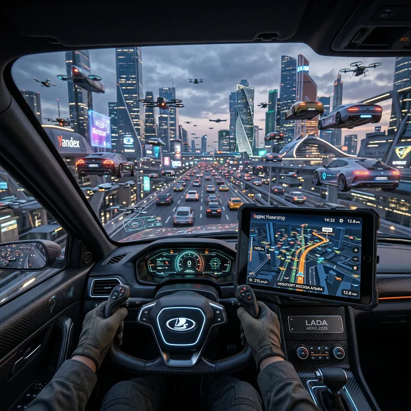 Future Flying Car with Yandex Navigator - 2225