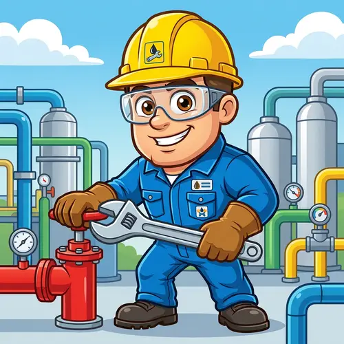 Friendly Petrochemical Worker Mascot Illustration