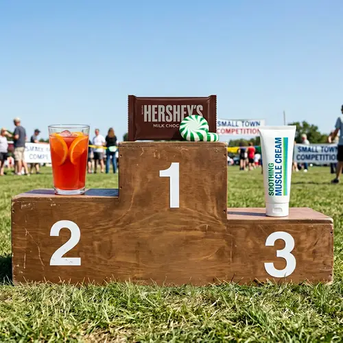 Podium Prizes: Chocolate, Mint Candy, Fruit Punch, Muscle Cream