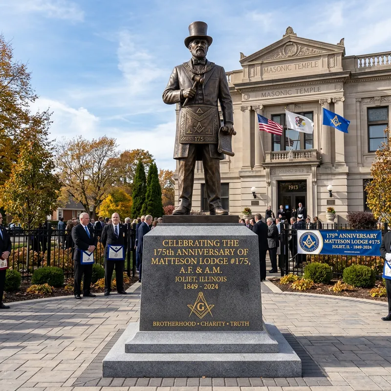Masonic Statue Celebrating 175th Anniversary of Matteson Lodge Masonic Statue Celebrating 175th Anniversary of Matteson Lodge