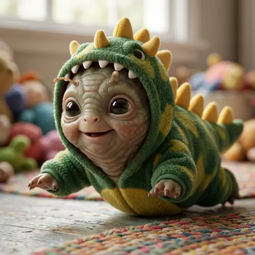 Adorable Baby Dinosaur Costume | Intricate Creature Design