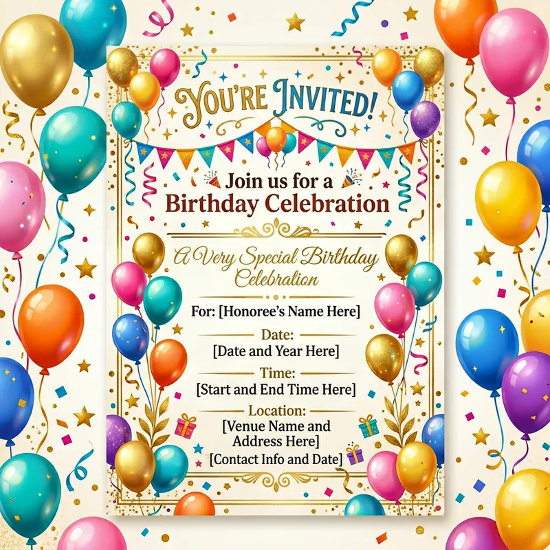 Elegant Birthday Invitation Card Design